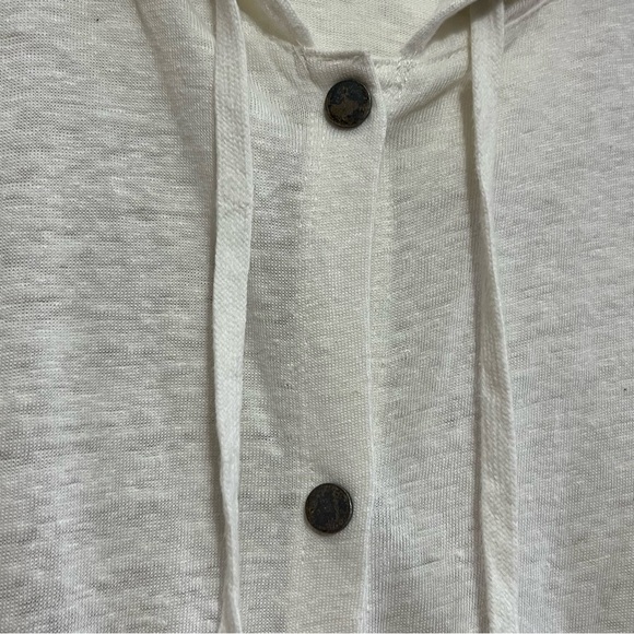Eileen Fisher Woman 100% Linen Winter White Hooded Jacket Size 1X - Picture 4 of 8